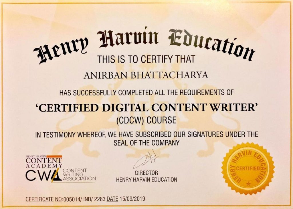 Certified Digital Content Writer