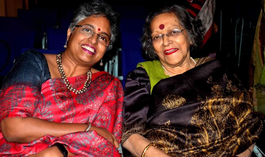 Nishi Pulugurtha with Shoma Chatterji during her book launch.