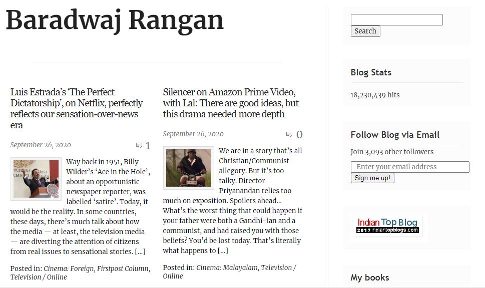 Bardwaj Rangan Personal Blog